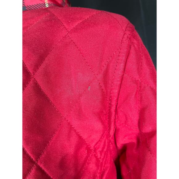 Plaid/Red Reversable Quilted Puffer Jacket, Snaps Closed - Picture 10 of 10